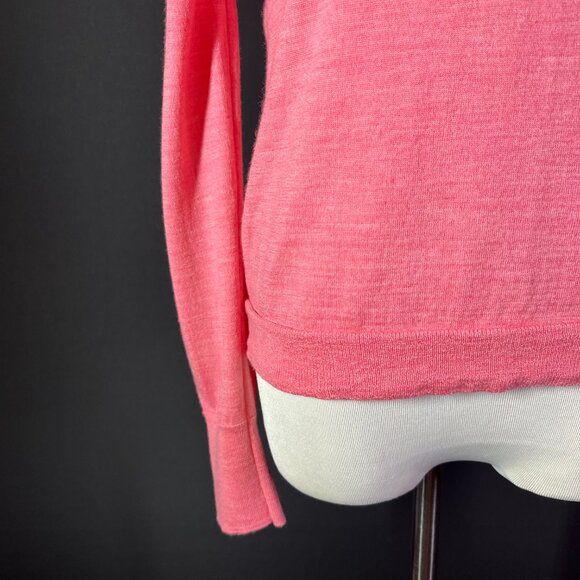J. Crew Size S Margot Crewneck Sweater Merino Wool Pullover Pink AM146 - Picture 3 of 12